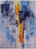 Abstract Contemporary Hand Knotted Wool Rug - 8' 11" X 12' 0" - Golden Nile