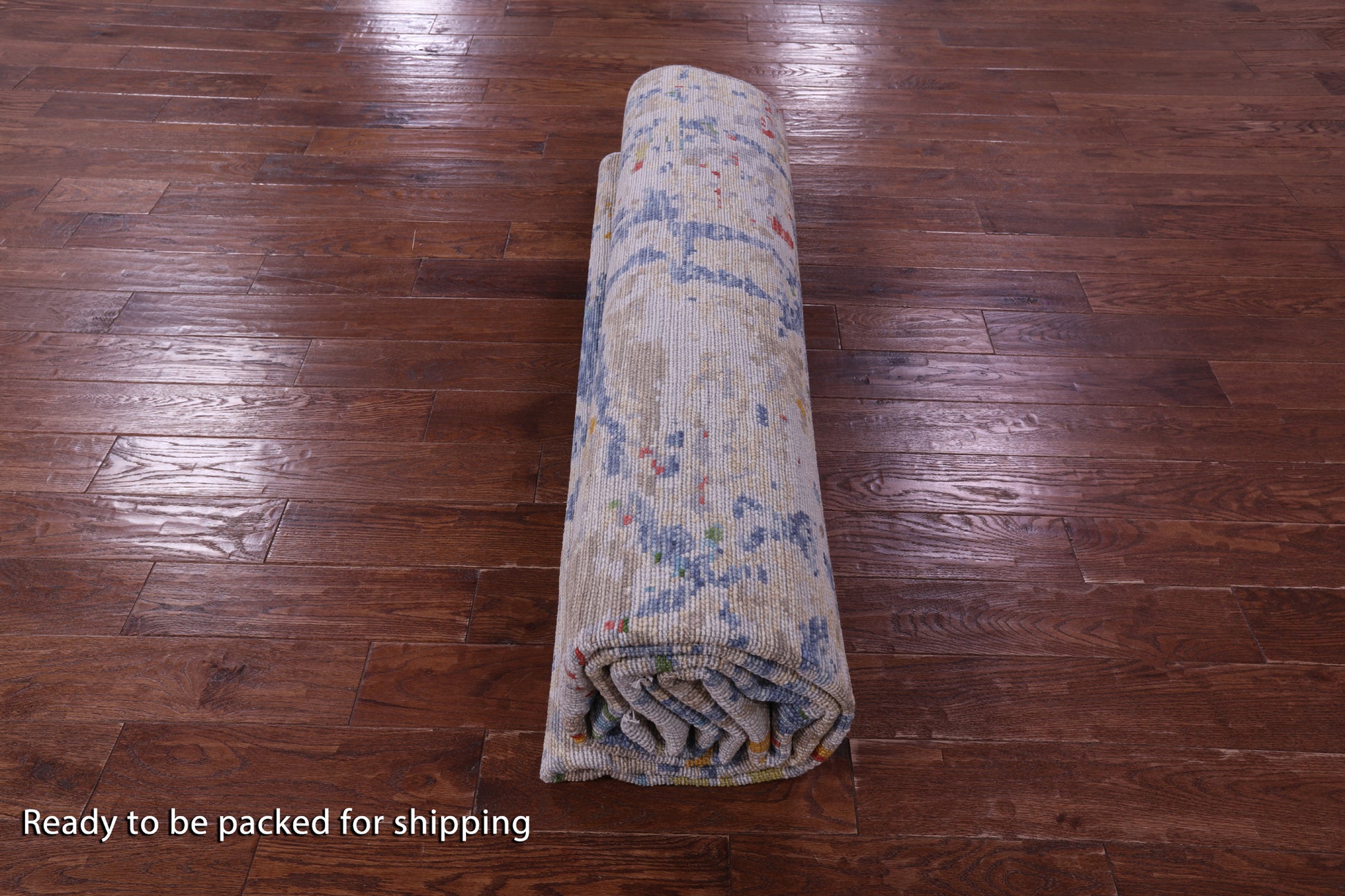 Abstract Contemporary Handmade Wool Rug - 9' 1" X 12' 0" - Golden Nile