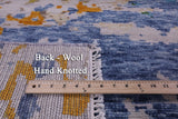 Abstract Contemporary Handmade Wool Rug - 9' 1" X 12' 0" - Golden Nile