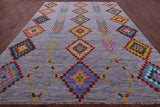 Grey Tribal Moroccan Hand Knotted Wool Rug - 10' 1" X 14' 0" - Golden Nile