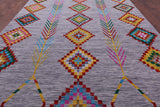 Grey Tribal Moroccan Hand Knotted Wool Rug - 10' 1" X 14' 0" - Golden Nile