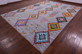 Grey Tribal Moroccan Hand Knotted Wool Rug - 10' 1" X 14' 0" - Golden Nile
