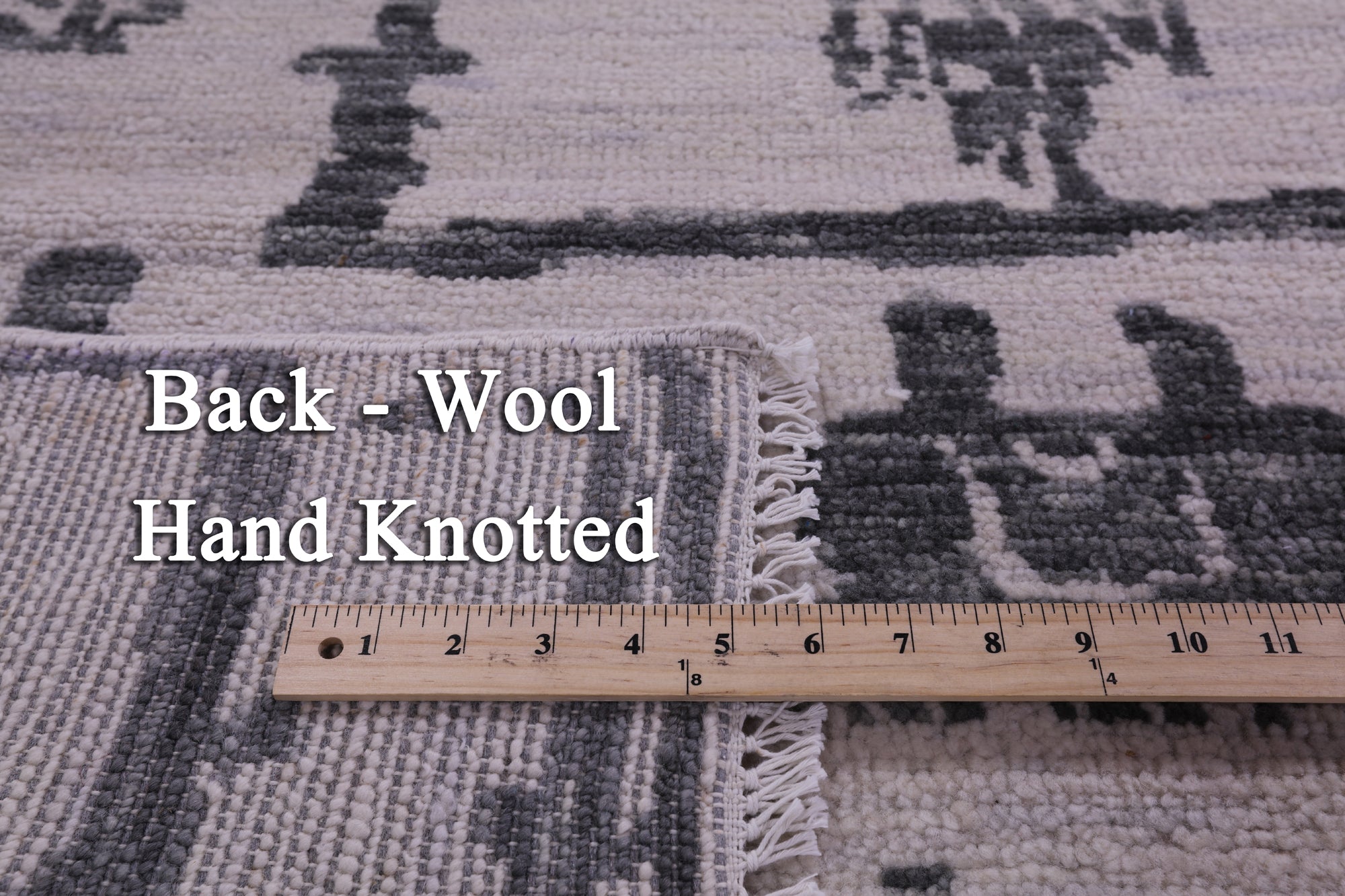 Ivory Tribal Moroccan Hand Knotted Wool Rug - 7' 11" X 10' 0" - Golden Nile