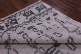 Ivory Tribal Moroccan Hand Knotted Wool Rug - 7' 11" X 10' 0" - Golden Nile