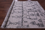 Ivory Tribal Moroccan Hand Knotted Wool Rug - 7' 11" X 10' 0" - Golden Nile