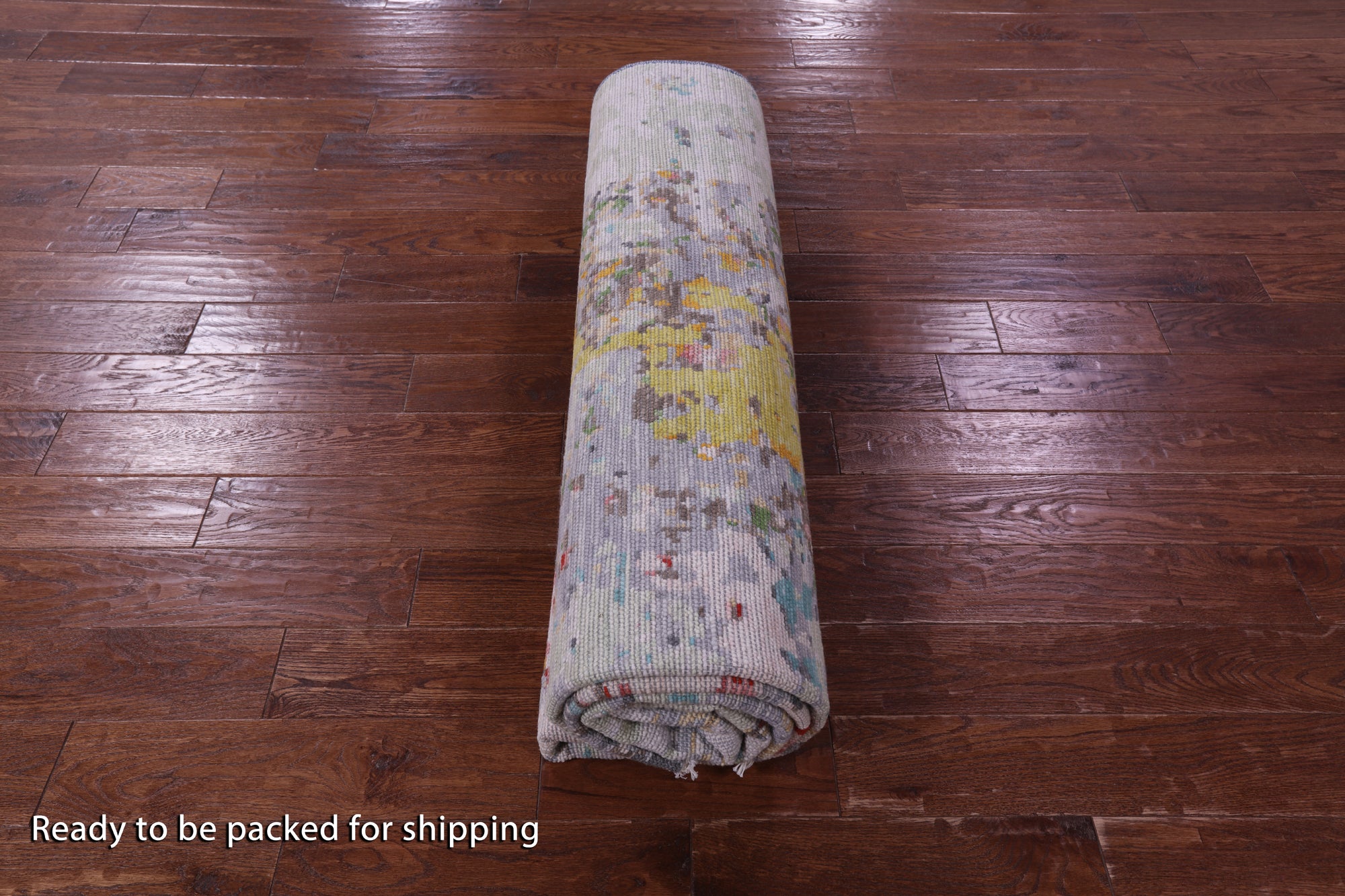 Abstract Contemporary Hand Knotted Wool Rug - 8' 0" X 10' 0" - Golden Nile