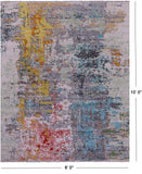 Abstract Contemporary Hand Knotted Wool Rug - 8' 0" X 10' 0" - Golden Nile