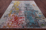Abstract Contemporary Hand Knotted Wool Rug - 8' 0" X 10' 0" - Golden Nile