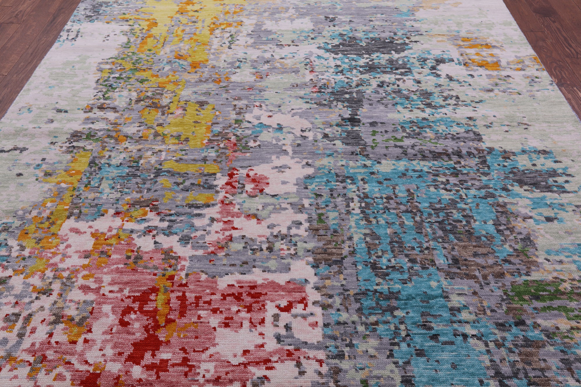 Abstract Contemporary Hand Knotted Wool Rug - 8' 0" X 10' 0" - Golden Nile