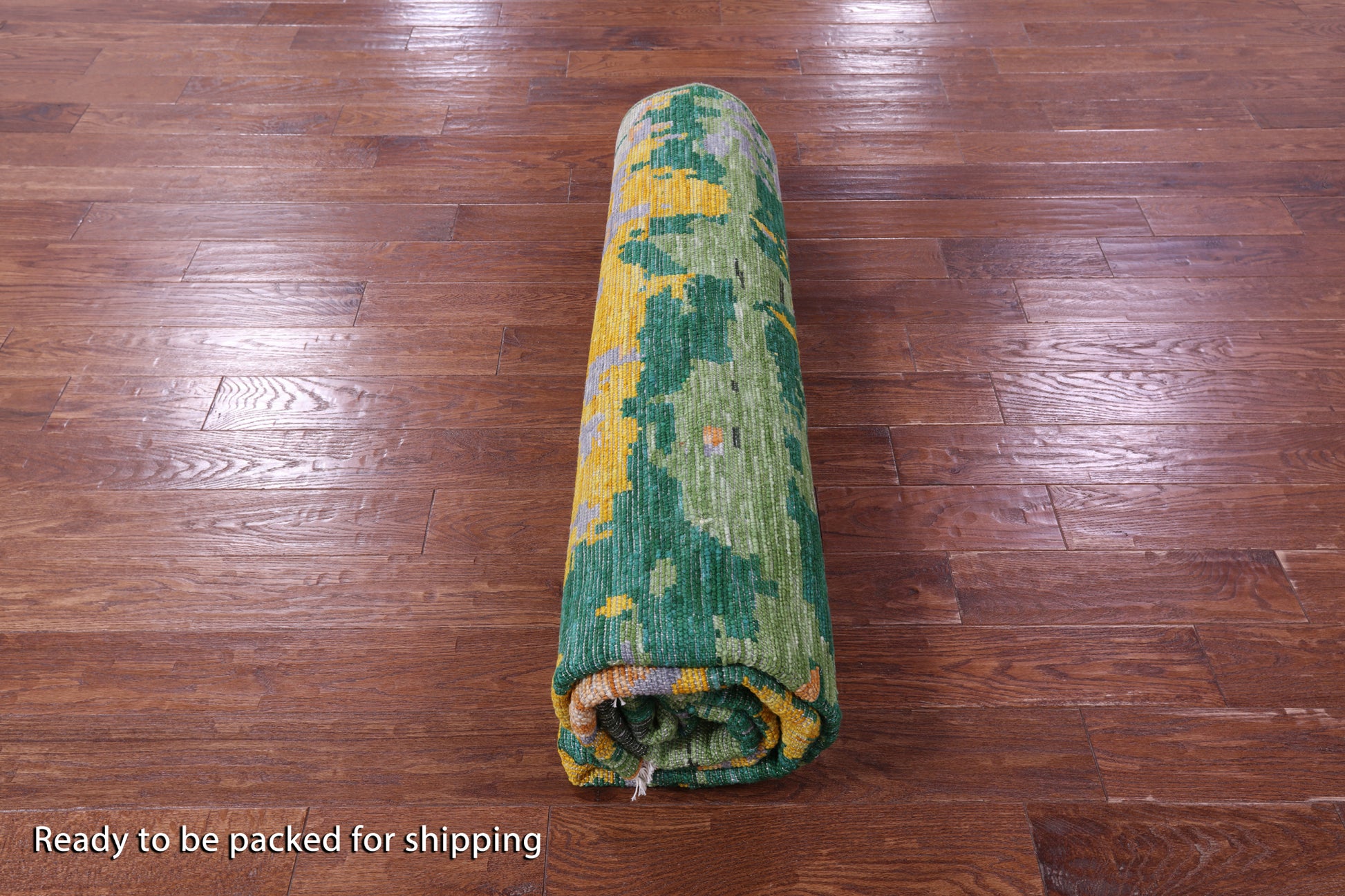 Abstract Contemporary Hand Knotted Wool Rug - 7' 11" X 9' 9" - Golden Nile