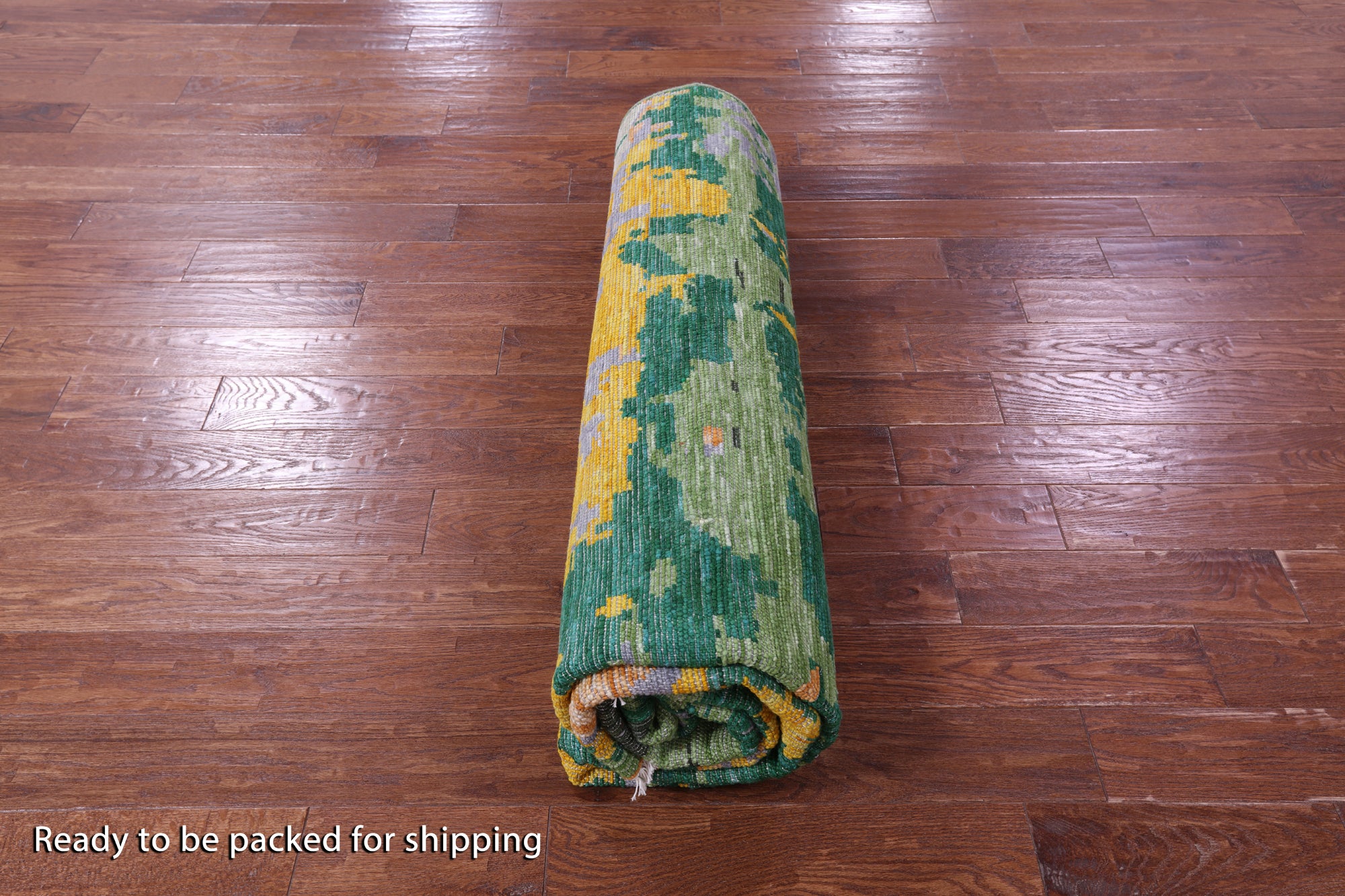 Abstract Contemporary Hand Knotted Wool Rug - 7' 11" X 9' 9" - Golden Nile
