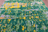 Abstract Contemporary Hand Knotted Wool Rug - 7' 11" X 9' 9" - Golden Nile