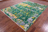 Abstract Contemporary Hand Knotted Wool Rug - 7' 11" X 9' 9" - Golden Nile