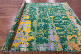 Abstract Contemporary Hand Knotted Wool Rug - 7' 11" X 9' 9" - Golden Nile