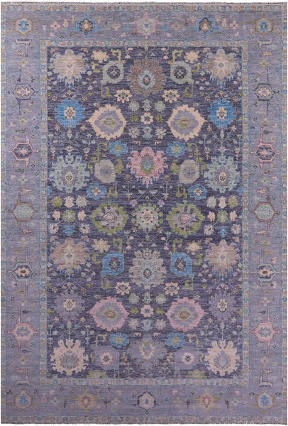 Grey Turkish Oushak Handmade Wool Rug - 12' 1" X 18' 2" - Golden Nile