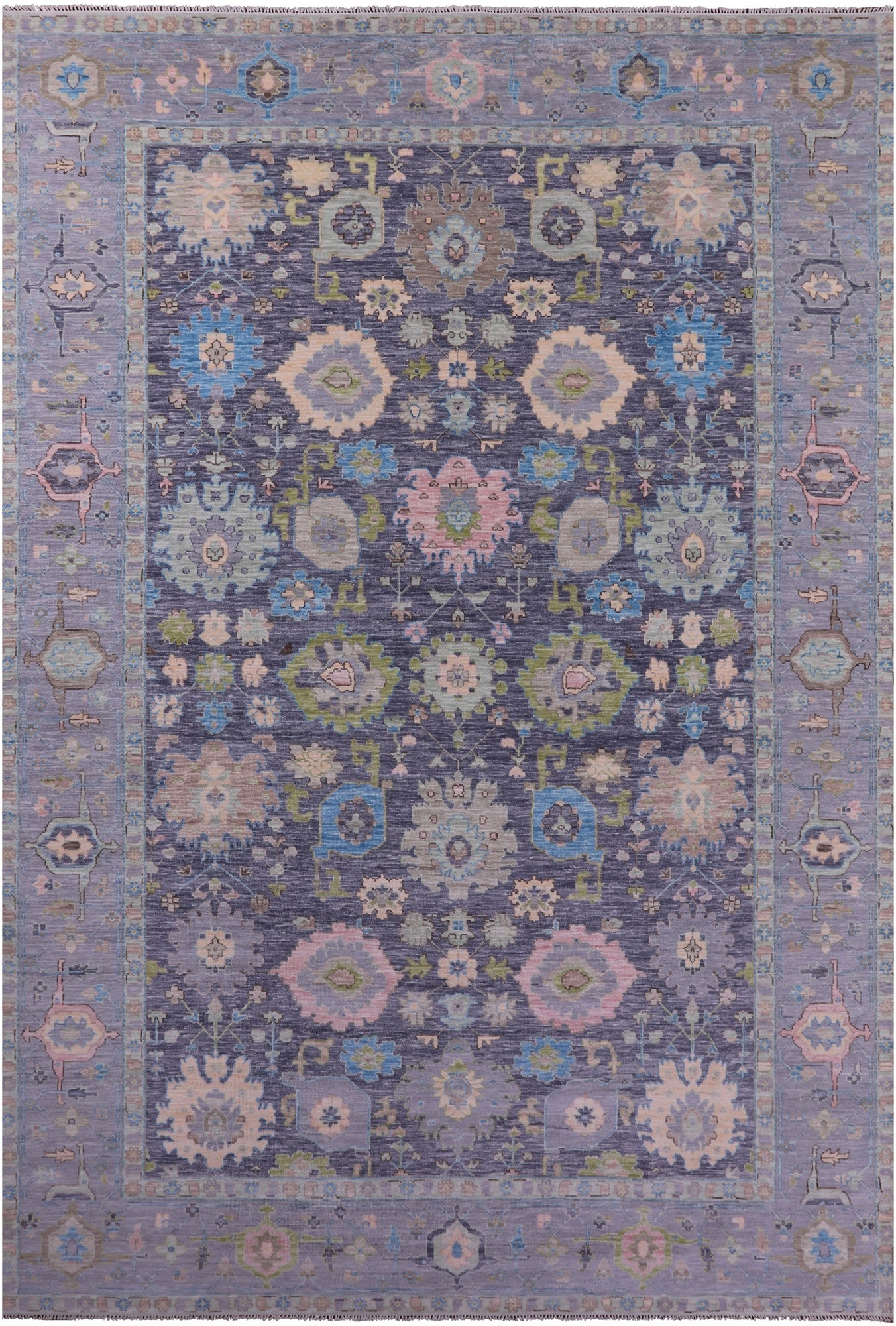Grey Turkish Oushak Handmade Wool Rug - 12' 1" X 18' 2" - Golden Nile
