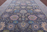 Grey Turkish Oushak Handmade Wool Rug - 12' 1" X 18' 2" - Golden Nile
