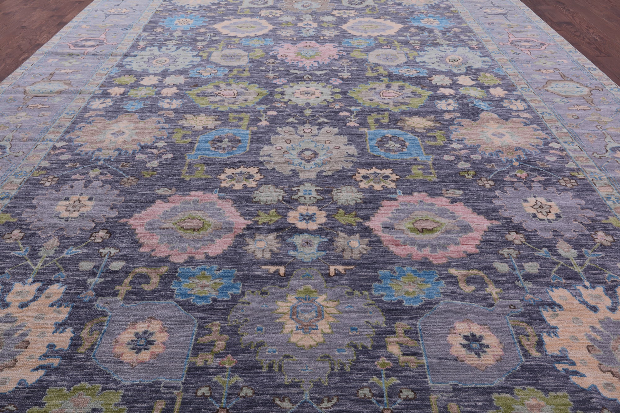 Grey Turkish Oushak Handmade Wool Rug - 12' 1" X 18' 2" - Golden Nile