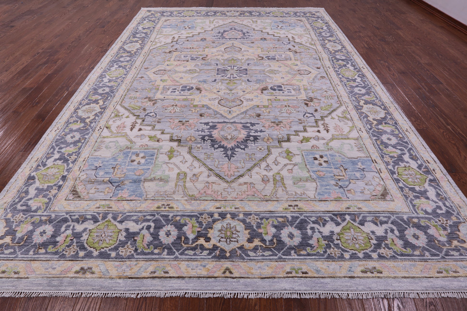 Grey Persian Fine Serapi Hand Knotted Wool Rug - 10' 1" X 13' 10" - Golden Nile