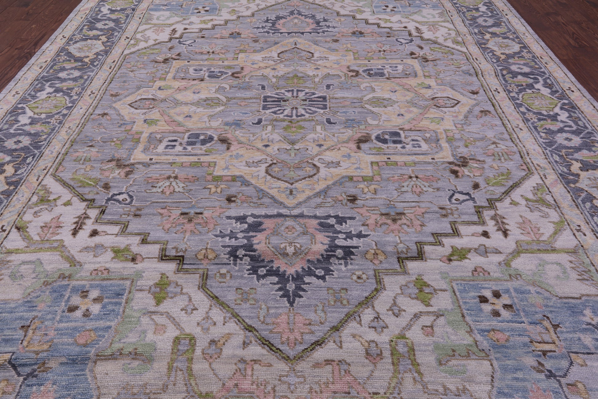 Grey Persian Fine Serapi Hand Knotted Wool Rug - 10' 1" X 13' 10" - Golden Nile