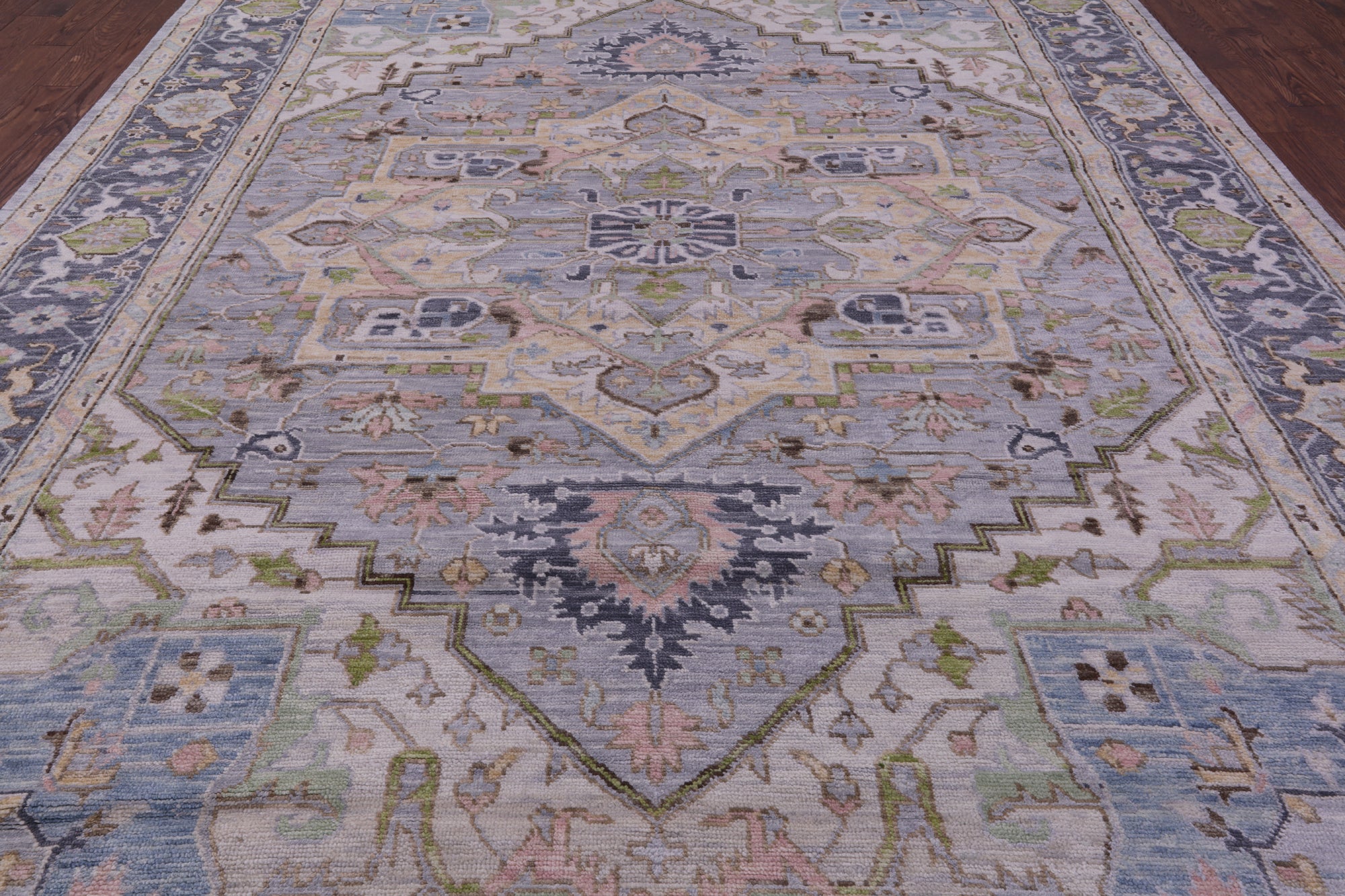 Grey Persian Fine Serapi Hand Knotted Wool Rug - 10' 1" X 13' 10" - Golden Nile