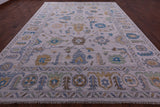 Grey Turkish Oushak Hand Knotted Wool Rug - 10' 3" X 14' 2" - Golden Nile