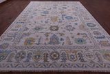 Grey Turkish Oushak Hand Knotted Wool Rug - 10' 3" X 14' 2" - Golden Nile