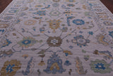 Grey Turkish Oushak Hand Knotted Wool Rug - 10' 3" X 14' 2" - Golden Nile