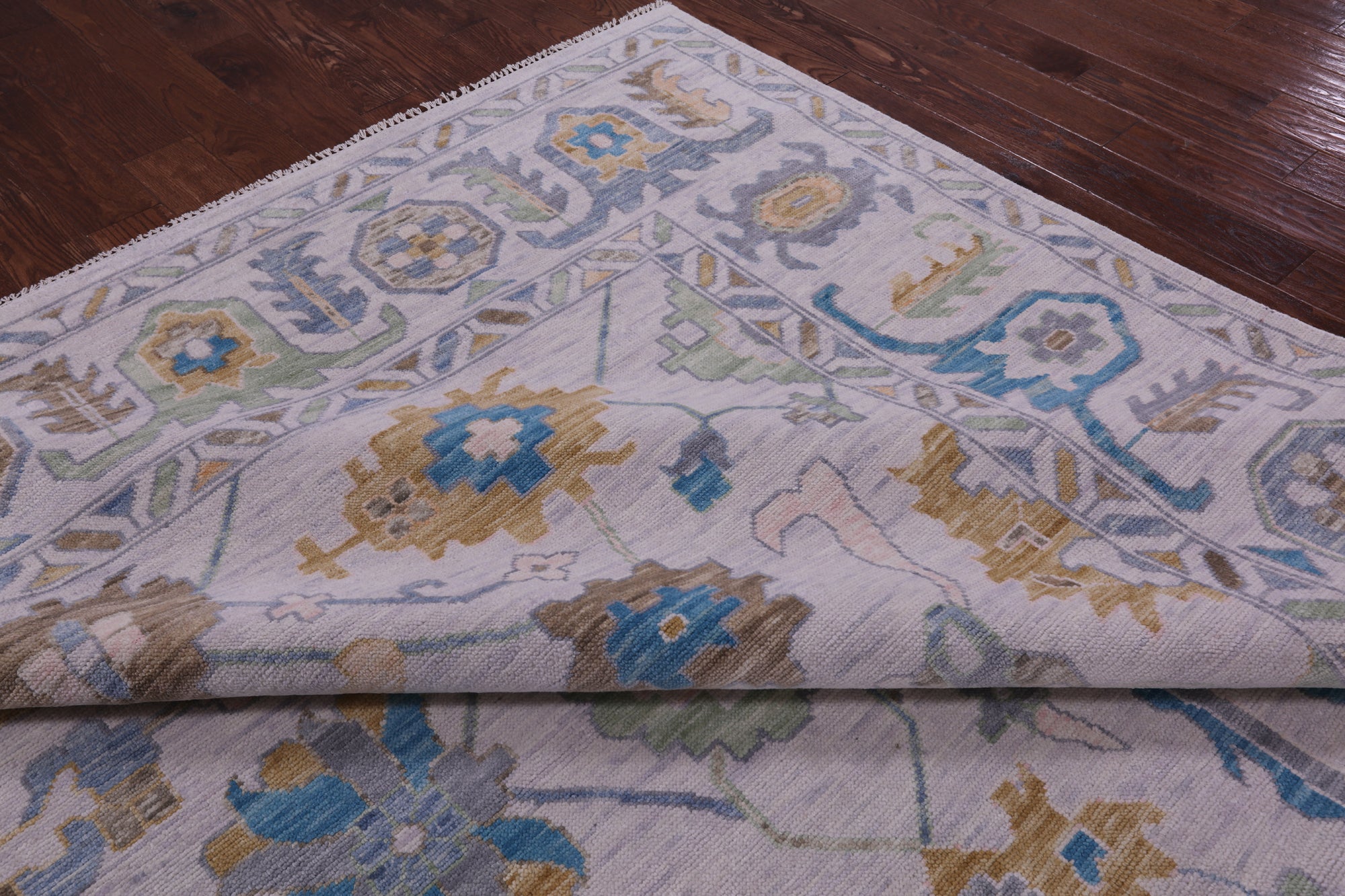 Grey Turkish Oushak Hand Knotted Wool Rug - 10' 3" X 14' 2" - Golden Nile