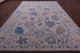Ivory Turkish Oushak Hand Knotted Wool Rug - 10' 2" X 14' 0" - Golden Nile