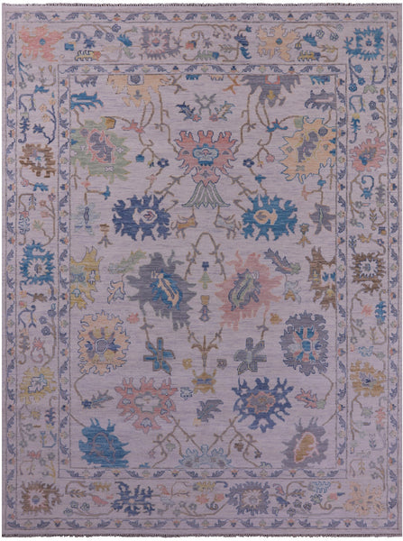 Ivory Turkish Oushak Hand Knotted Wool Rug - 10' 2" X 14' 0" - Golden Nile