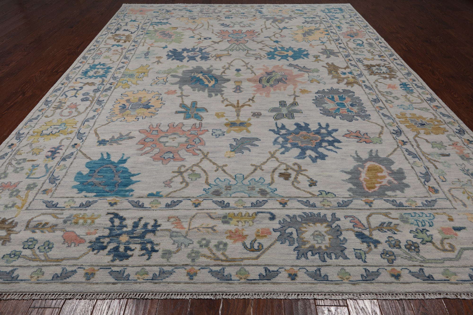SUPER SALE Ivory Turkish Oushak Hand Knotted Wool Rug - 10' 2" X 14' 0"