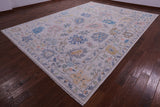 Ivory Turkish Oushak Hand Knotted Wool Rug - 10' 2" X 14' 0" - Golden Nile