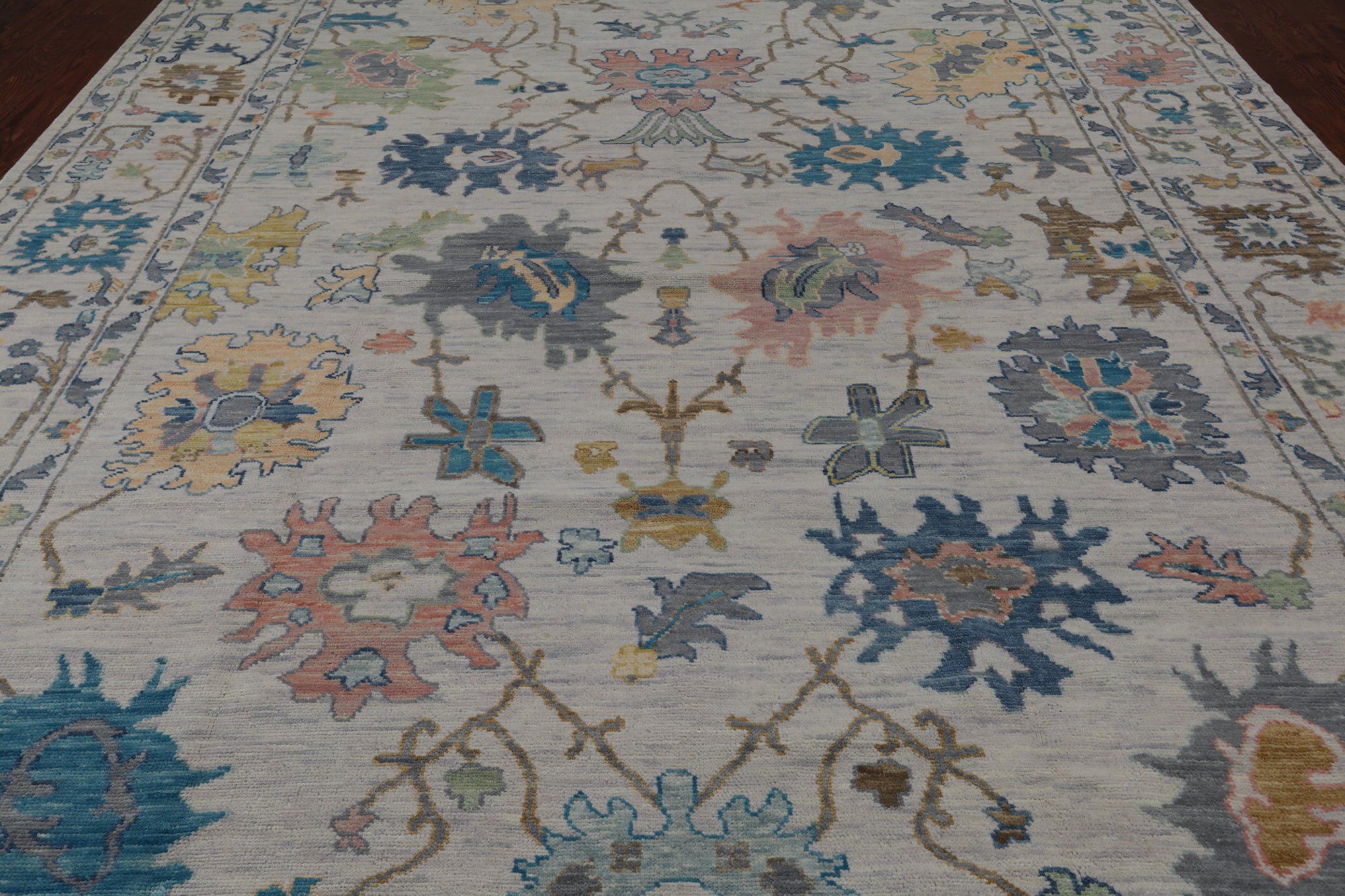 SUPER SALE Ivory Turkish Oushak Hand Knotted Wool Rug - 10' 2" X 14' 0"