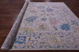 Ivory Turkish Oushak Hand Knotted Wool Rug - 10' 2" X 14' 0" - Golden Nile
