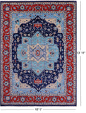 Blue Persian Fine Serapi Hand Knotted Wool Rug - 10' 1" X 13' 11" - Golden Nile