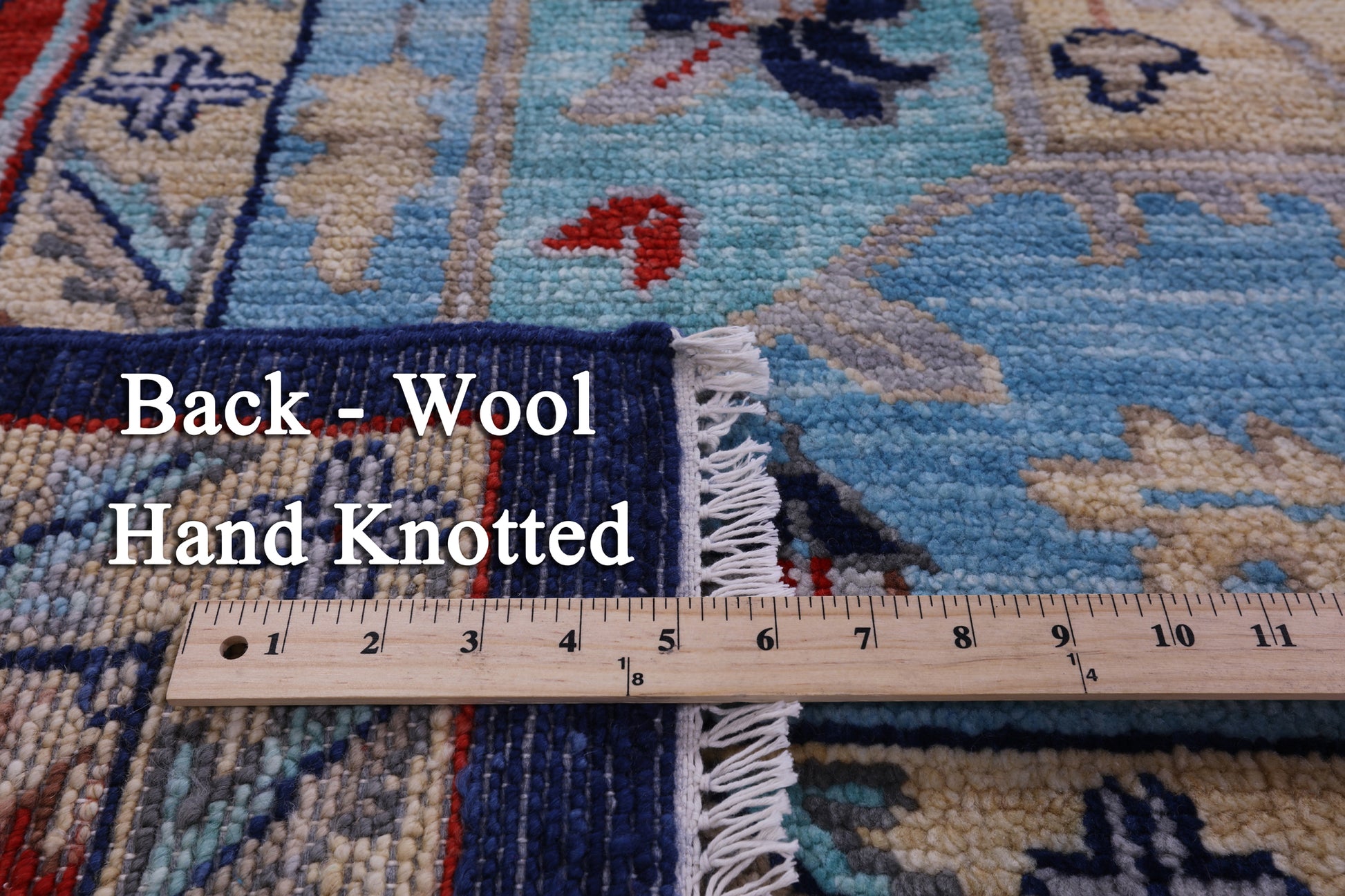Blue Persian Fine Serapi Hand Knotted Wool Rug - 10' 1" X 13' 11" - Golden Nile