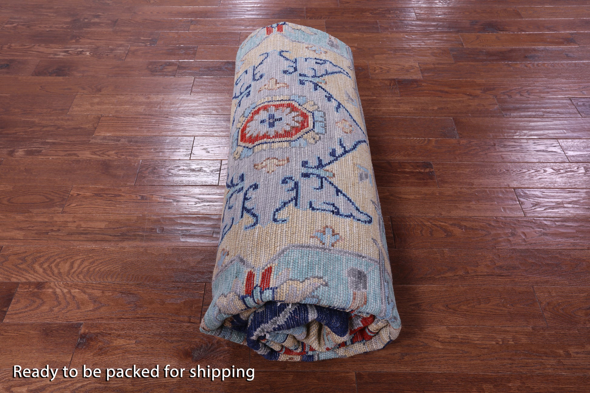 Blue Persian Fine Serapi Hand Knotted Wool Rug - 10' 1" X 13' 11" - Golden Nile