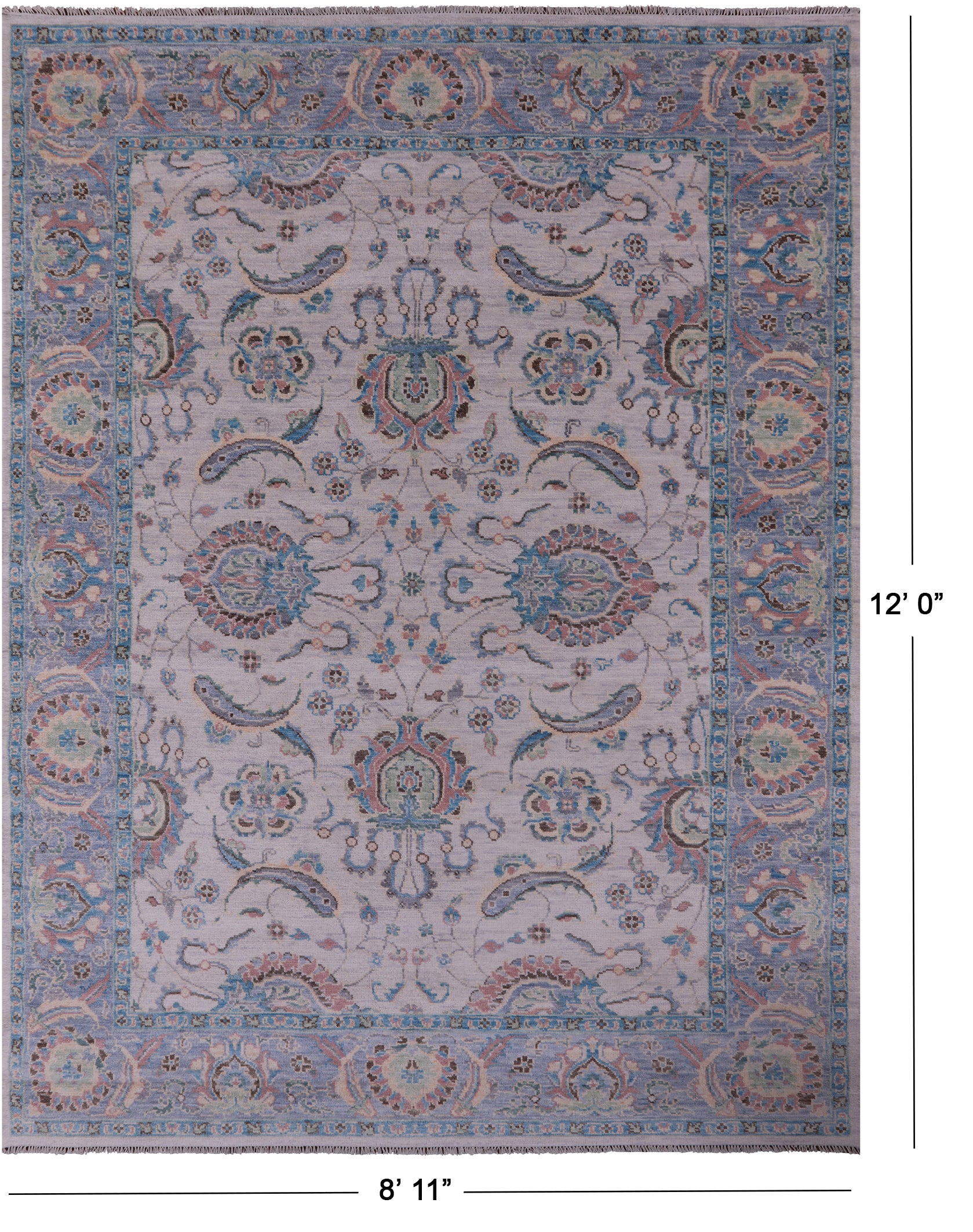 Persian Tabriz Hand Knotted Wool Rug - 8' 11" X 12' 0" - Golden Nile