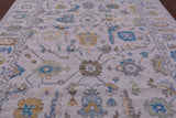 Grey Turkish Oushak Hand Knotted Wool Rug - 9' 0" X 12' 4" - Golden Nile
