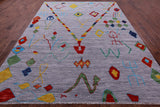 Grey Tribal Moroccan Hand Knotted Wool Rug - 9' 0" X 11' 10" - Golden Nile