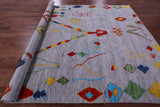 Grey Tribal Moroccan Hand Knotted Wool Rug - 9' 0" X 11' 10" - Golden Nile