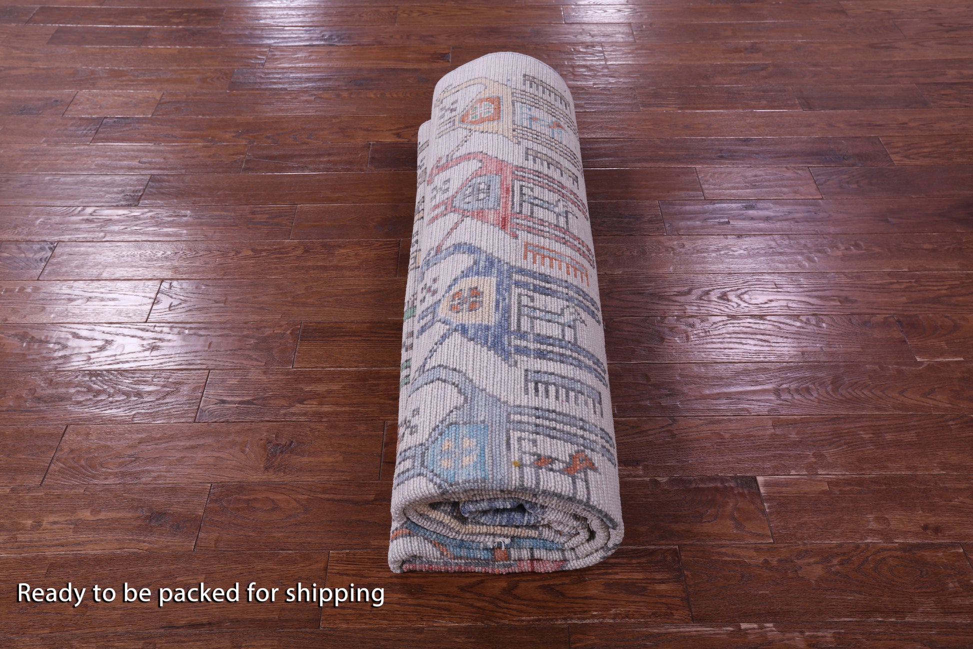 Ivory Tribal Moroccan Hand Knotted Wool Rug - 7' 11" X 10' 2" - Golden Nile