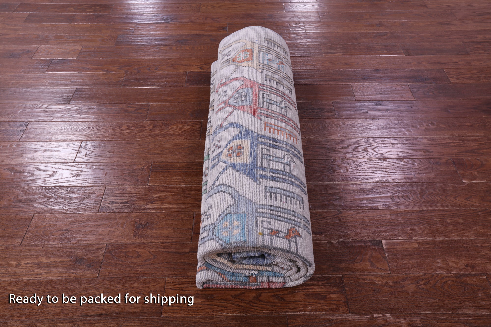 Ivory Tribal Moroccan Hand Knotted Wool Rug - 7' 11" X 10' 2" - Golden Nile