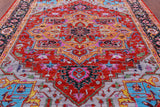Red Persian Fine Serapi Hand Knotted Wool Rug - 9' 3" X 12' 0" - Golden Nile