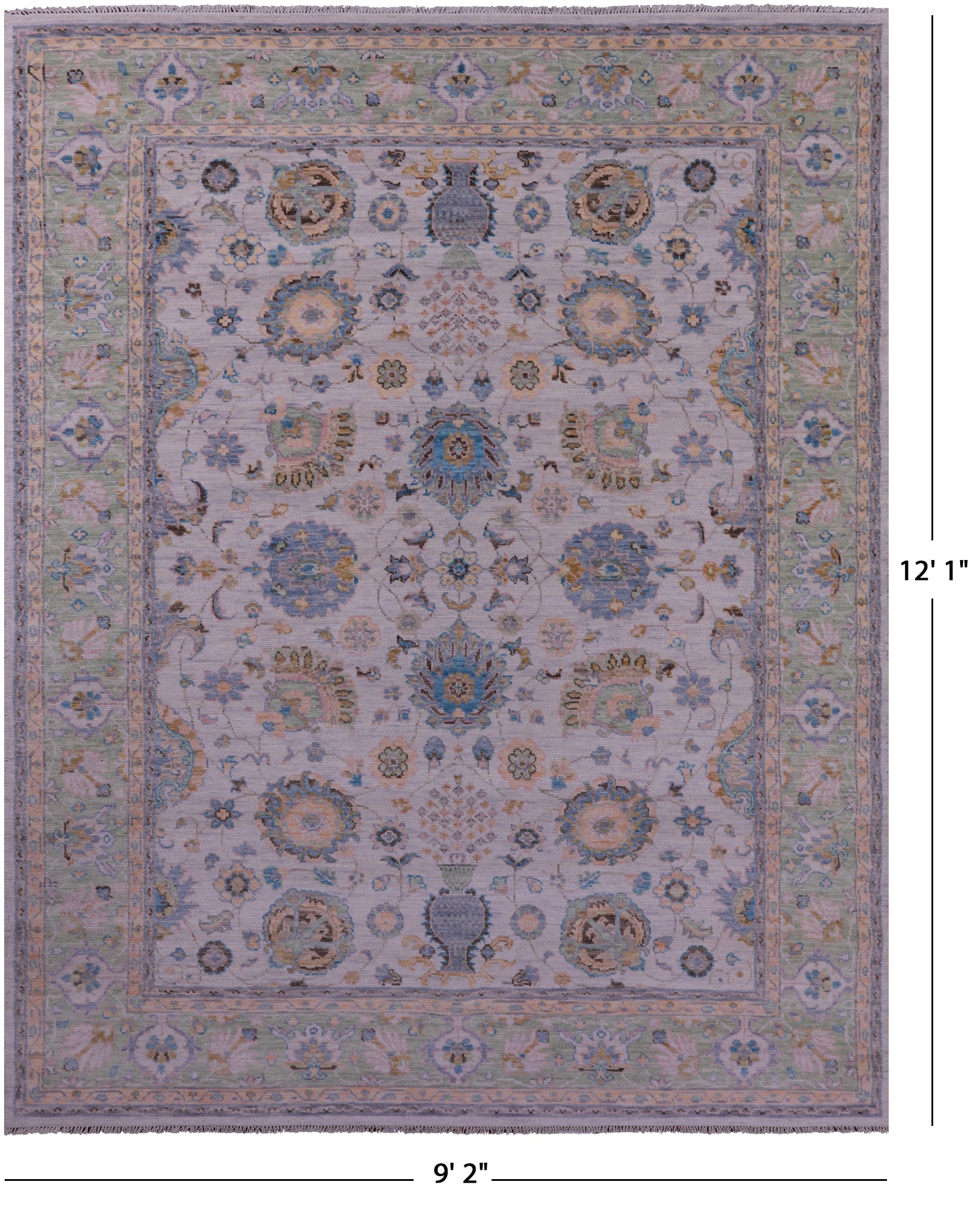 Persian Tabriz Handmade Wool Rug - 9' 2" X 12' 1" - Golden Nile