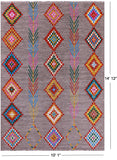 Grey Tribal Moroccan Hand Knotted Wool Rug - 10' 1" X 14' 2" - Golden Nile