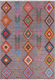 Grey Tribal Moroccan Hand Knotted Wool Rug - 10' 1" X 14' 2" - Golden Nile