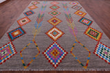 Grey Tribal Moroccan Hand Knotted Wool Rug - 10' 1" X 14' 2" - Golden Nile