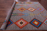 Grey Tribal Moroccan Hand Knotted Wool Rug - 10' 1" X 14' 2" - Golden Nile